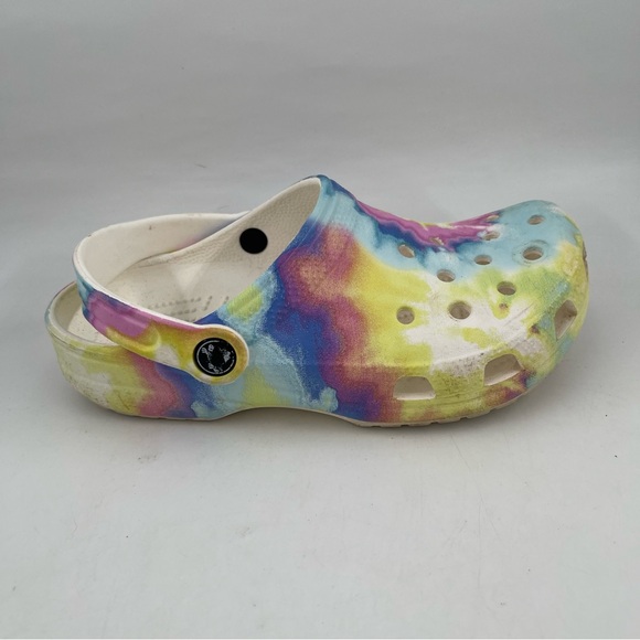 Crocs Unisex Kids Tie Dye Classic - J 3 - Multicolor Clogs Mules Shoes - Picture 1 of 13